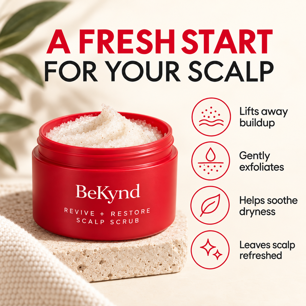 BeKynd Beauty Revive + Restore Scalp Scrub – Exfoliating Pre-Shampoo Scalp Care | 200 mL